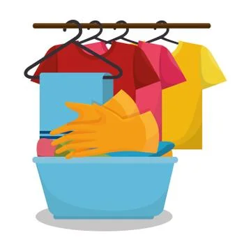 Laundry room flat icons 스톡 일러스트