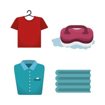 Laundry room flat icons 스톡 일러스트
