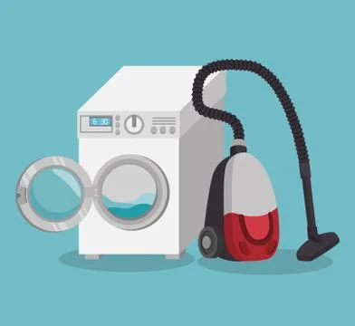 Laundry room flat icons Stock Illustration