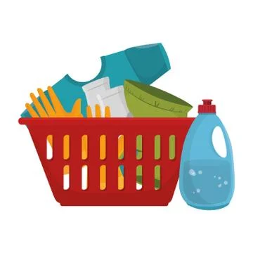 Laundry room flat icons Stock Illustration