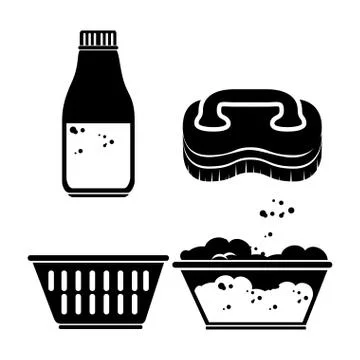 Laundry room flat icons 스톡 일러스트
