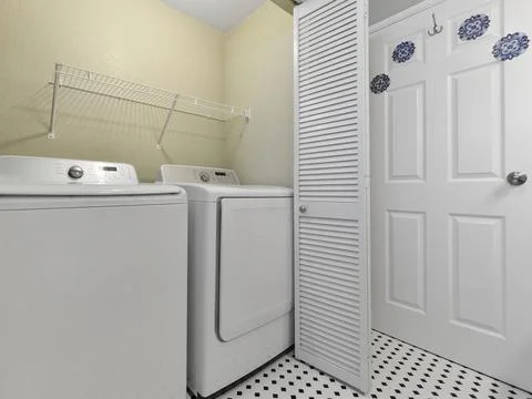 Laundry room interior Stock Photos