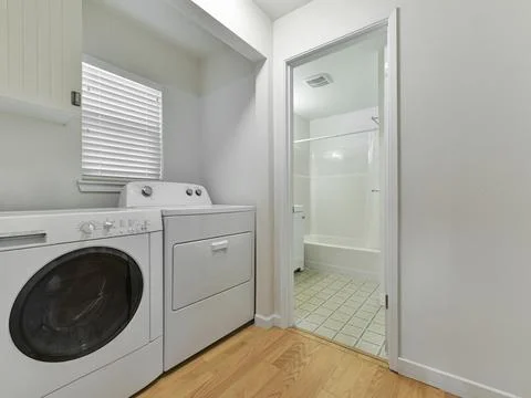Laundry room interior Stock Photos