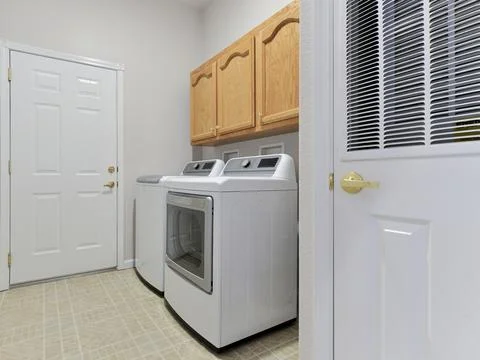 Laundry room interior Stock Photos