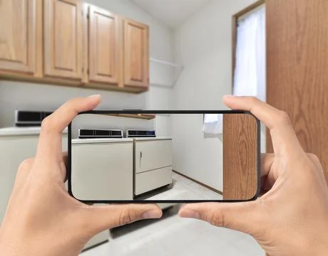 Laundry room interior Foto stock