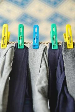 Laundry on a rope Stock Photos