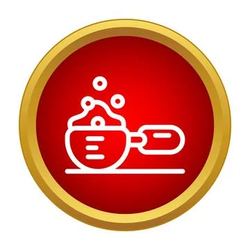 Laundry scoop serving washing powder with bubbles icon Stock Illustration