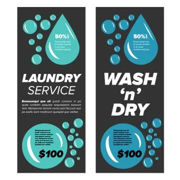 Laundry service banners Stock Illustration