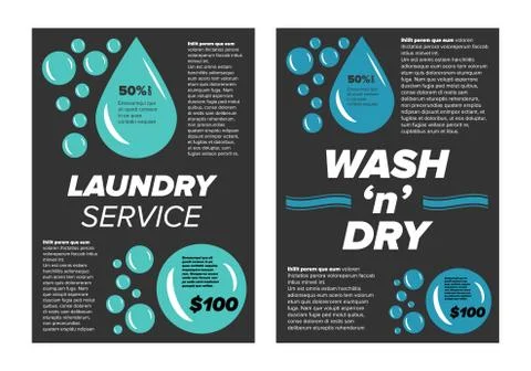 Laundry service banners Stock Illustration