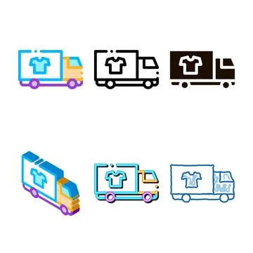 Laundry service delivery vector minimal thin line icon Stock Illustration
