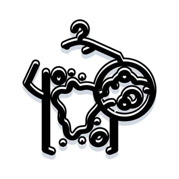 Laundry service magnifying stain on shirt icon Stock Illustration