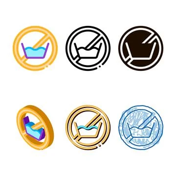 Laundry service no-presoak vector thin line icon designs Stock Illustration