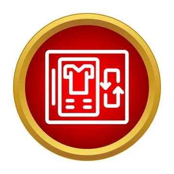 Laundry service process icon in red circle Stock Illustration