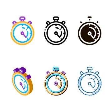Laundry service stop watch vector thin variations line icon Illustrazione stock