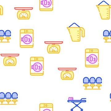 Laundry Service Tool Vector Seamless Pattern Illustrazione stock