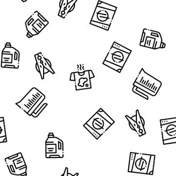 Laundry Service Vector Seamless Pattern Stock Illustration