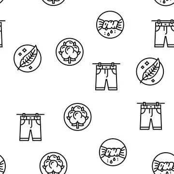 Laundry Service Washing Clothes Vector Seamless Pattern 스톡 일러스트