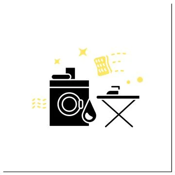 Laundry services glyph icon Stock Illustration