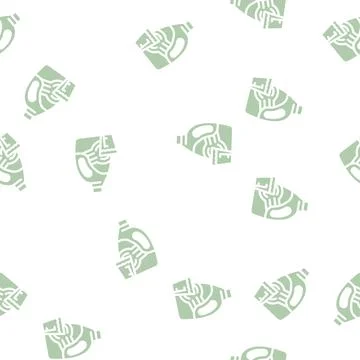 Laundry set glyph vector seamless pattern Stock Illustration