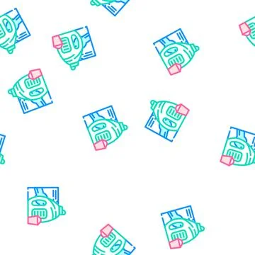 Laundry set vector seamless pattern Illustrazione stock