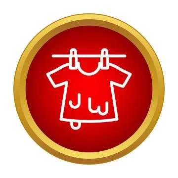 Laundry shirt drying on clothesline icon symbol Stock Illustration