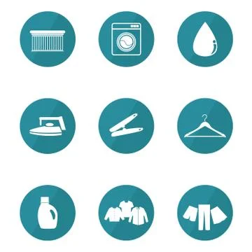 Laundry Simple Icon Set Stock Illustration