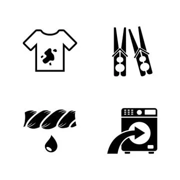 Laundry. Simple Related Vector Icons Stock Illustration