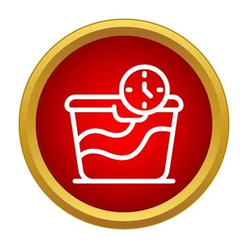 Laundry soak time icon with washing symbol Stock Illustration