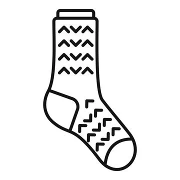 Laundry sock icon outline vector. Winter sock Ilustração Stock