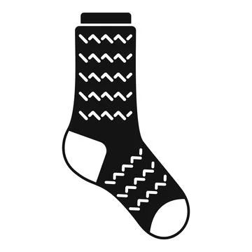 Laundry sock icon simple . Winter sock Ilustração Stock