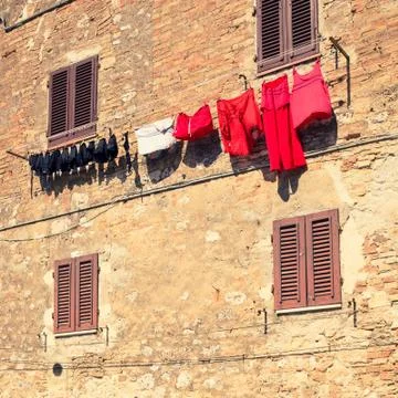 Laundry, sorted by color Stock Photos