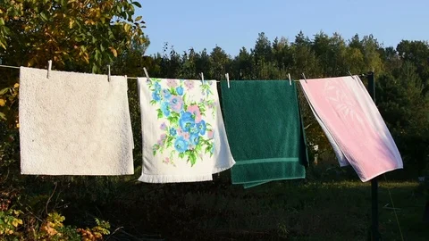 Laundry in the Sun Stock Footage 96312269