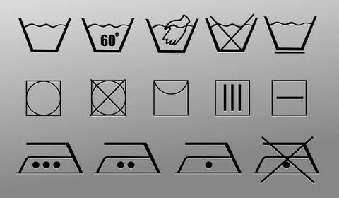 Laundry symbols Stock Illustration