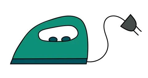 Laundry Tool Element. Iron household appliance. Stock Illustration