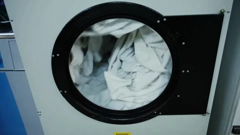 Laundry Tumbling Inside Washing Machine Drum Stock Footage 339161237