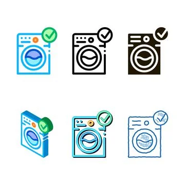 Laundry types washing machine icon outline Stock Illustration