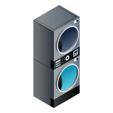 Laundry wash machine stack icon, isometric style Stock Illustration