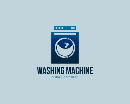 Laundry wash machine vector logo icon illustration design Stock Illustration