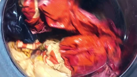 Laundry is washed in the washing machine Stock Footage 262277689
