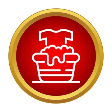 Laundry washing basin with soap foam and clothes Stock Illustration