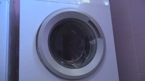 Laundry in washing machine Stock Footage 145425232