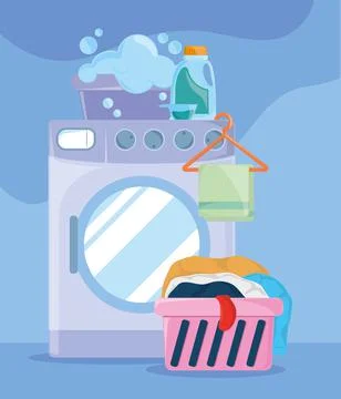 Laundry washing machine Stock Illustration