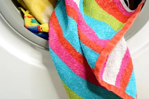 Laundry in the washing machine Stock Photos