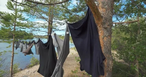 Laundry in wind Video stock 172546322