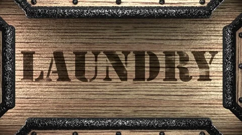 Laundry on wooden stamp Stock Footage 8657430