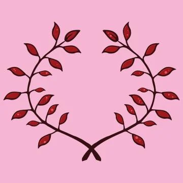 Laurel branch icon. Vector illustration of a branch with leaves. Hand drawn c Stock Illustration