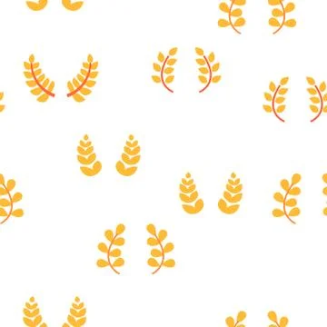 Laurel Branches Wreath Vector Color Seamless Pattern Illustrazione stock