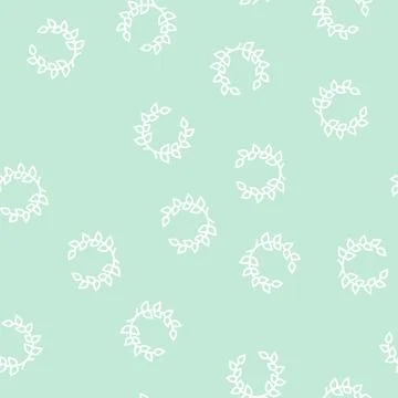 Laurel crown line seamless pattern Illustrazione stock