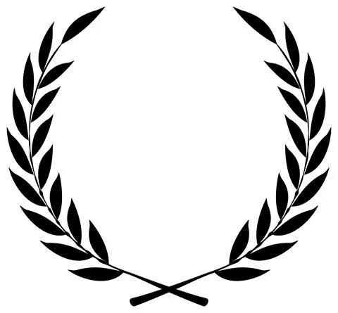 Laurel honor wreath vector in black on white isolated background. Stock Illustration