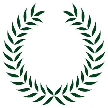 Laurel honor wreath vector in dark green on white isolated background. Stock Illustration